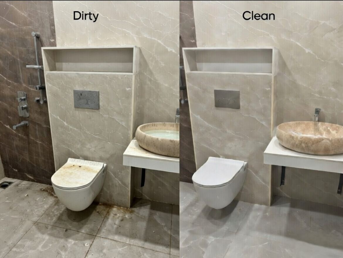 Professional cleaning in progress